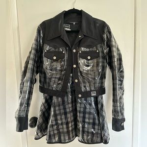 Versace Black and Gray Plaid Dress